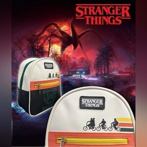 Newflix Stranger Things Hawkins High School Backpack Characters Bikes Scene New